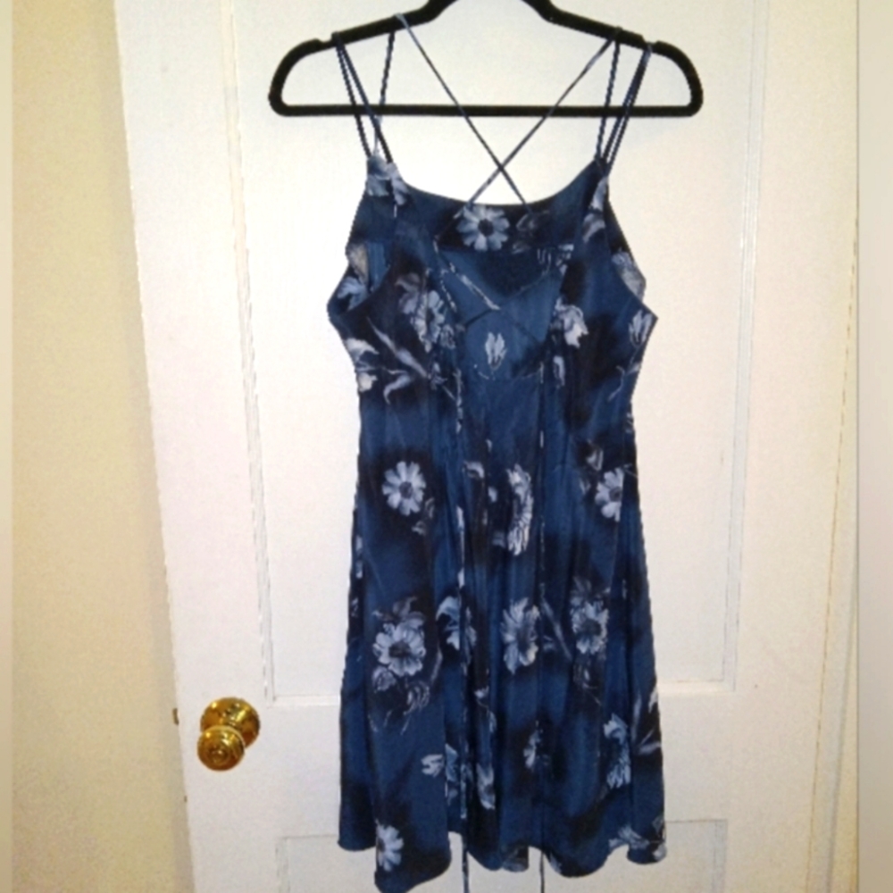 Vintage Tie Dye floral strappy back 90s 2000s Whimsigoth mini dress